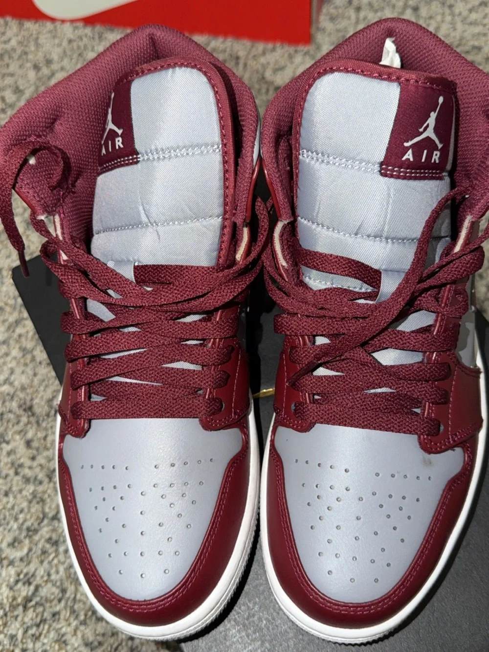 Jordan Men’s Mid Sneakers - Maroon & Gray